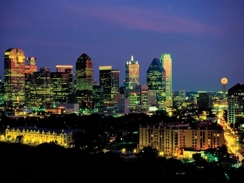 Dallas skyline at night