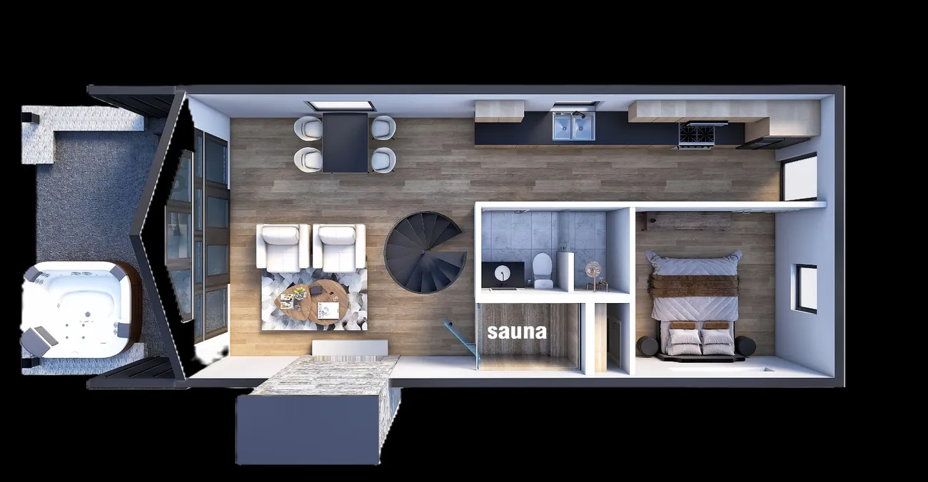 Large cabin first floor plan