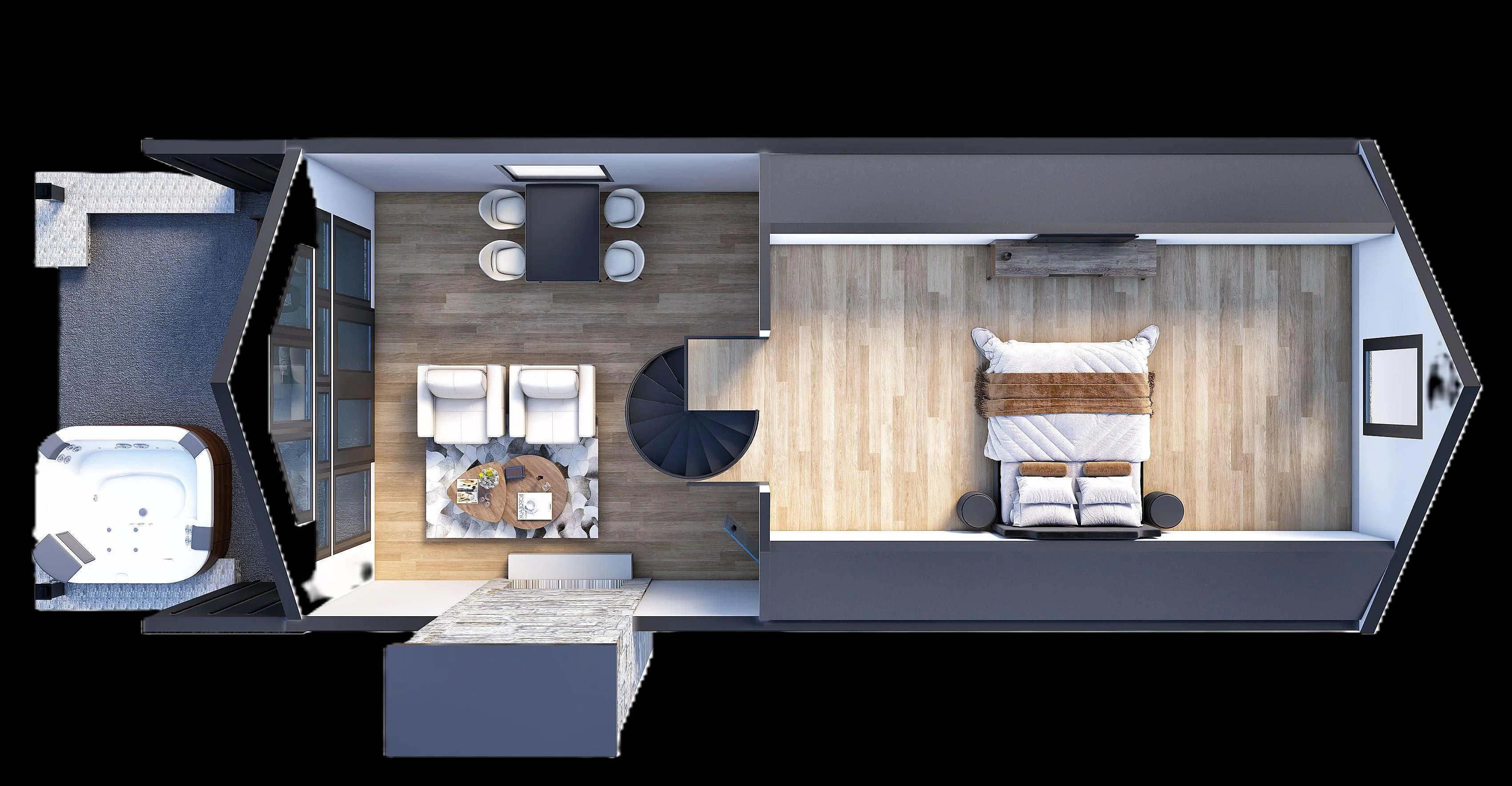 2BR cabin second floor plan