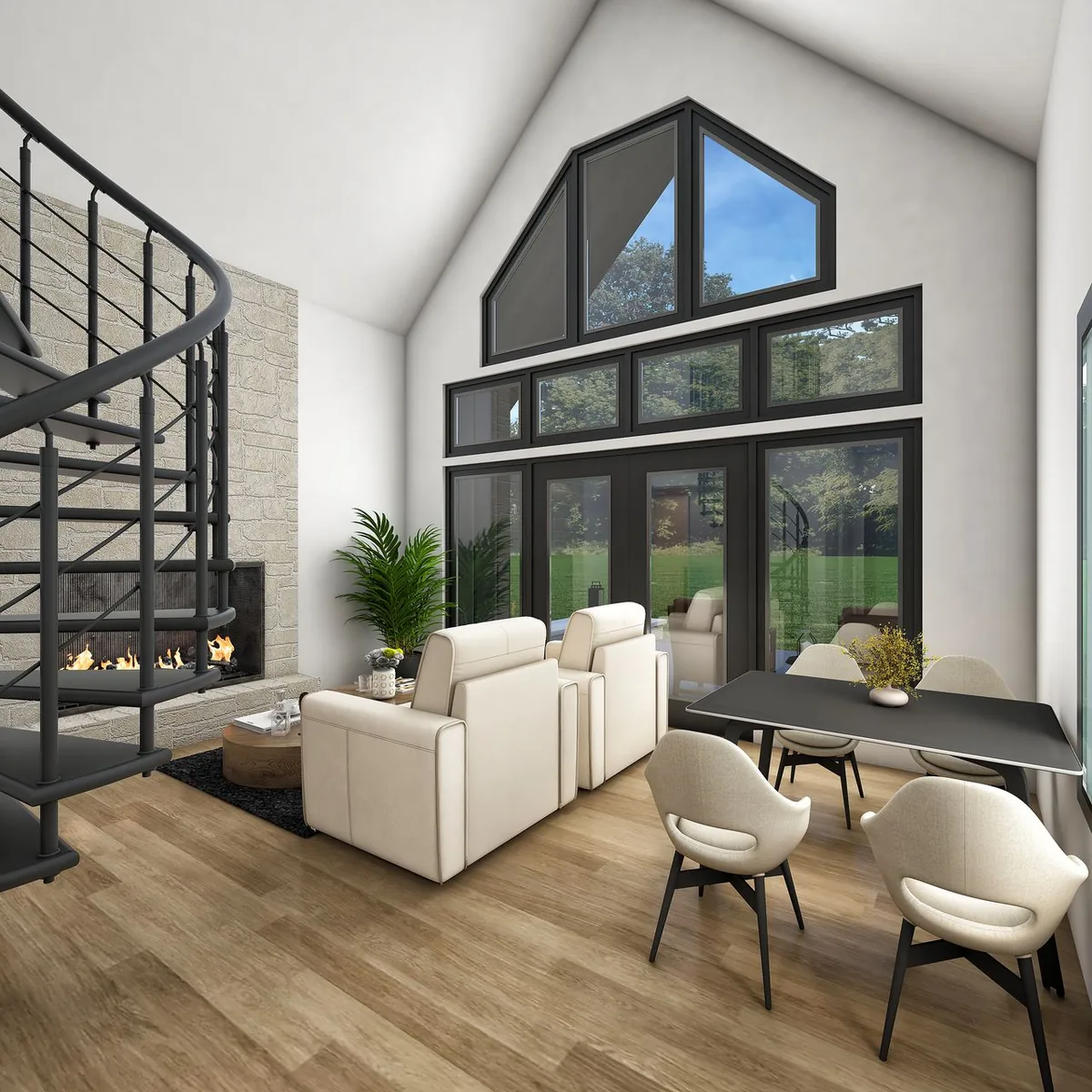 Living room interior perspective one