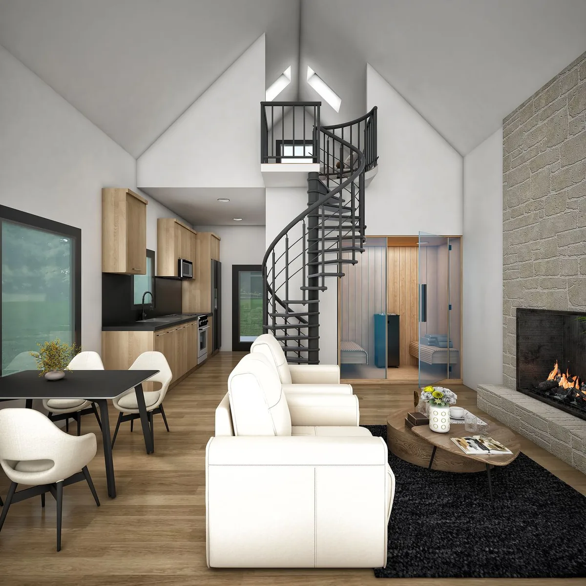 Living room interior perspective two